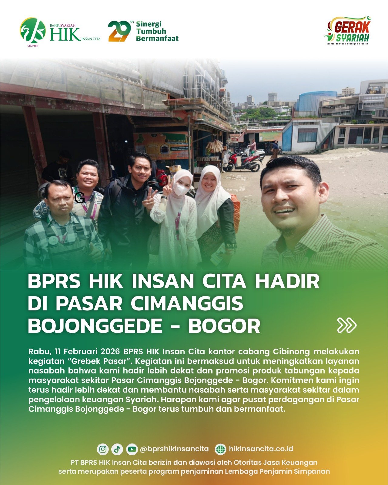 BPRS HIK Insan Cita Hadir di Pasar Cimanggis Bojonggede Bogor